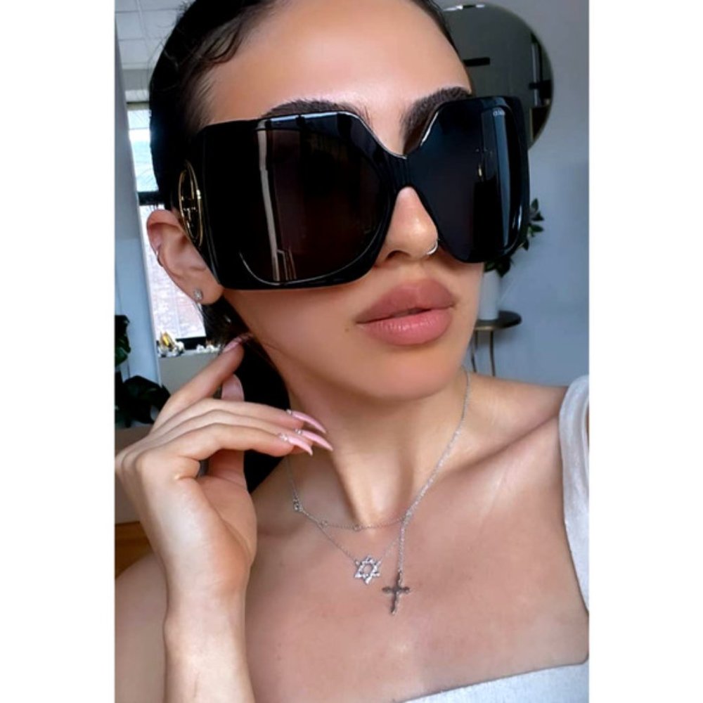 FINAL SALE NEW Gucci GG1255S Mask Black Sunglasses $655